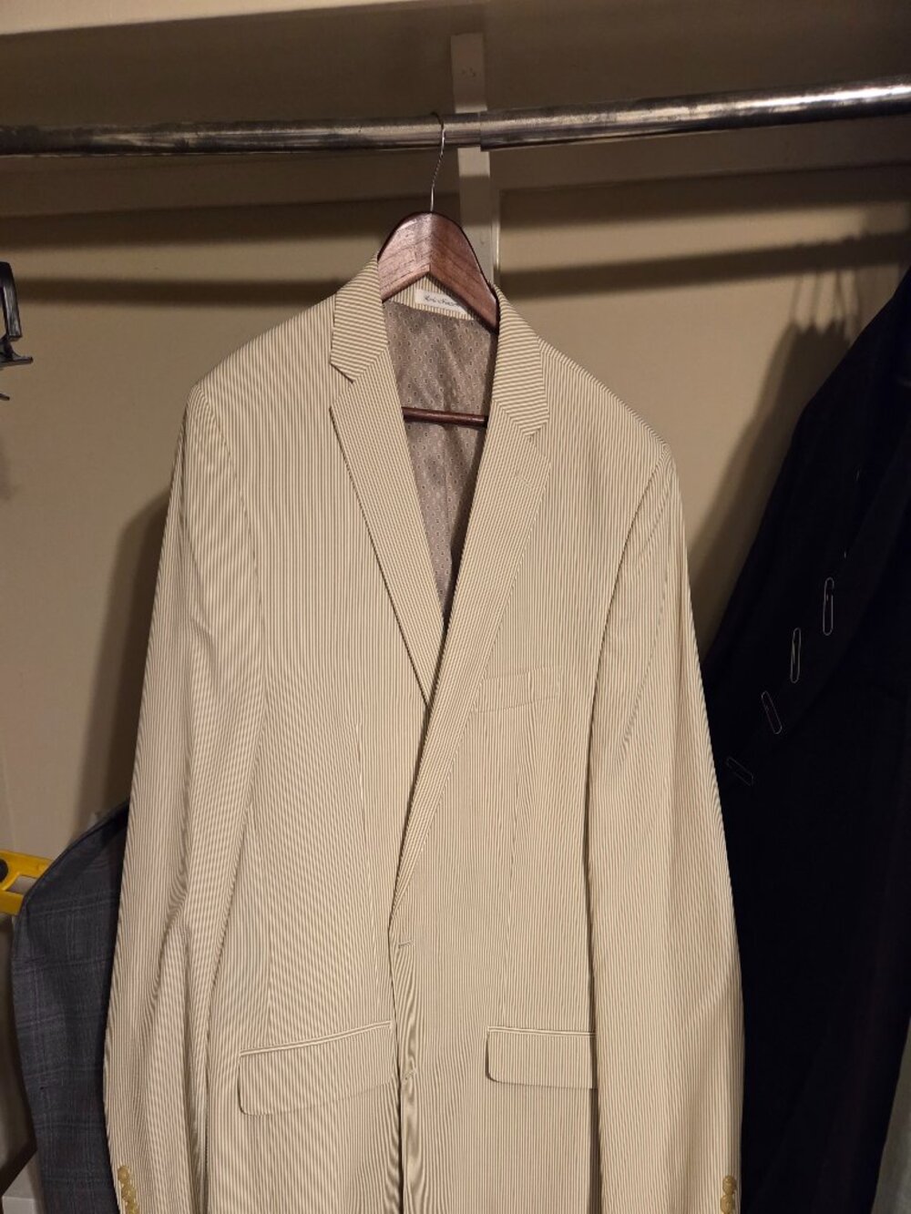 Ralph Lauren Cream Seersucker Blazer 50L